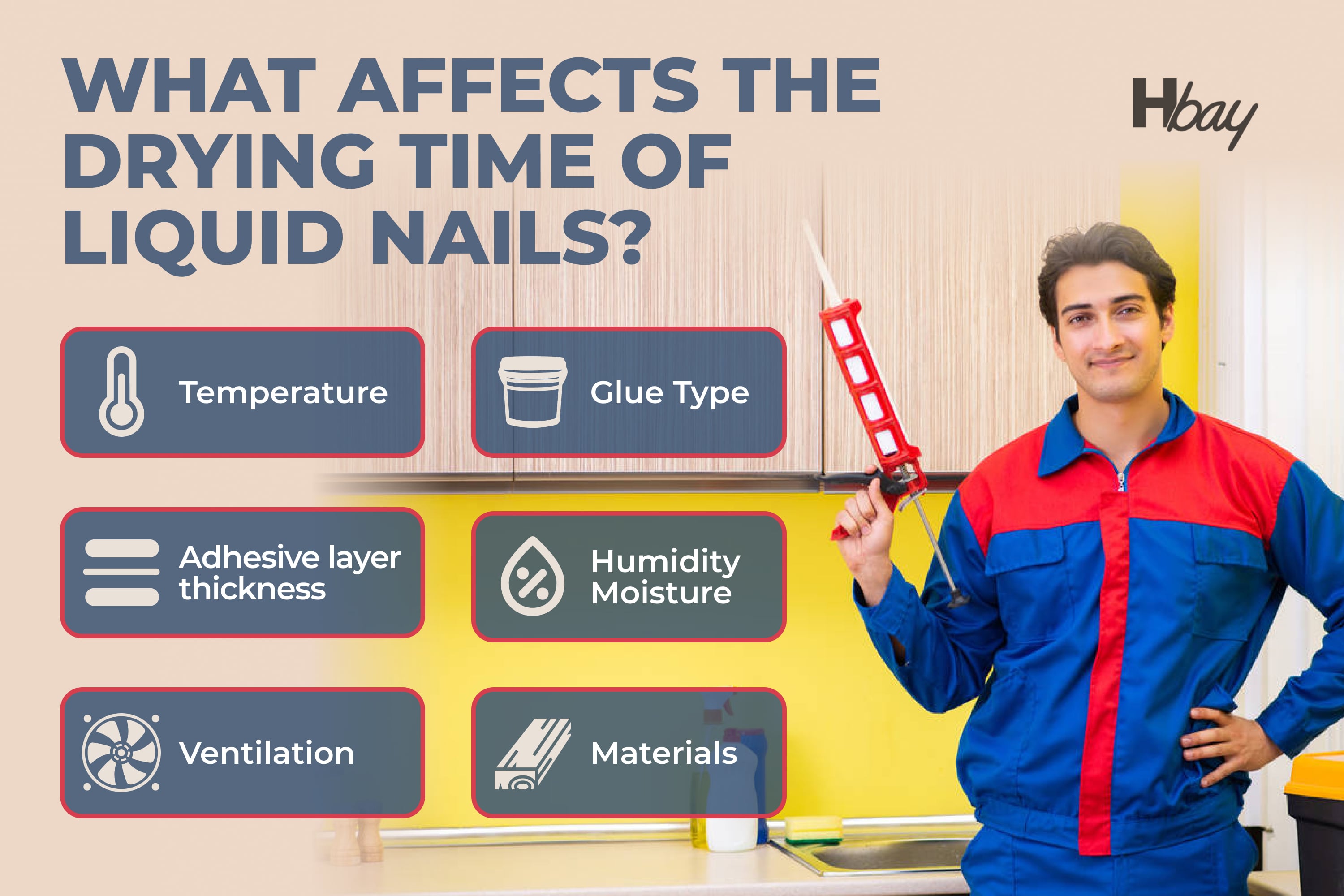 What affects the drying time of liquid nails