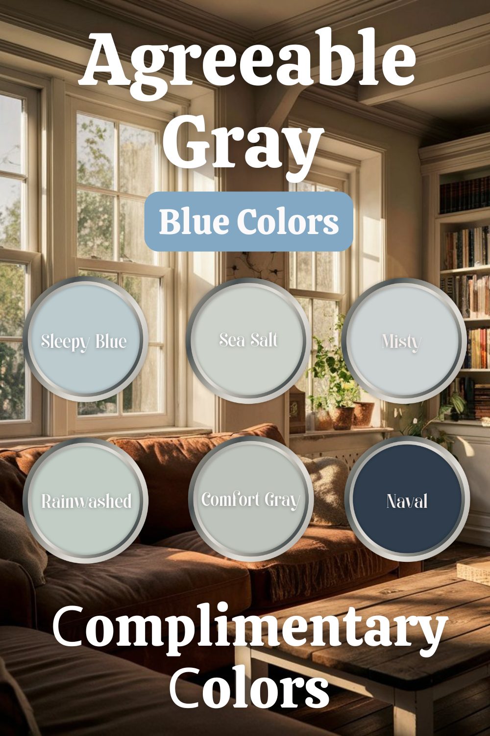 Agreeable gray and blue complimentary colors 