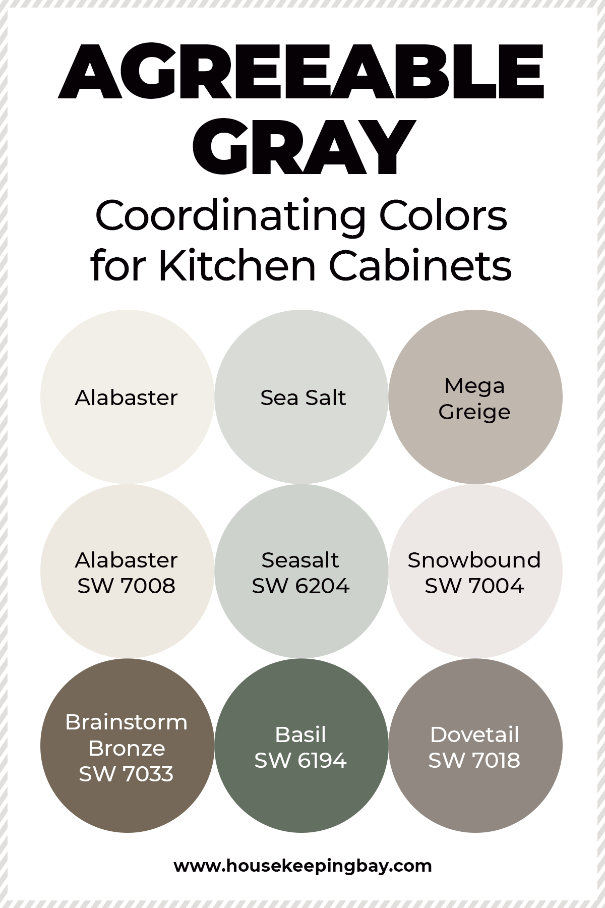 Agreeable gray coordinating colors for kitchen cabinets