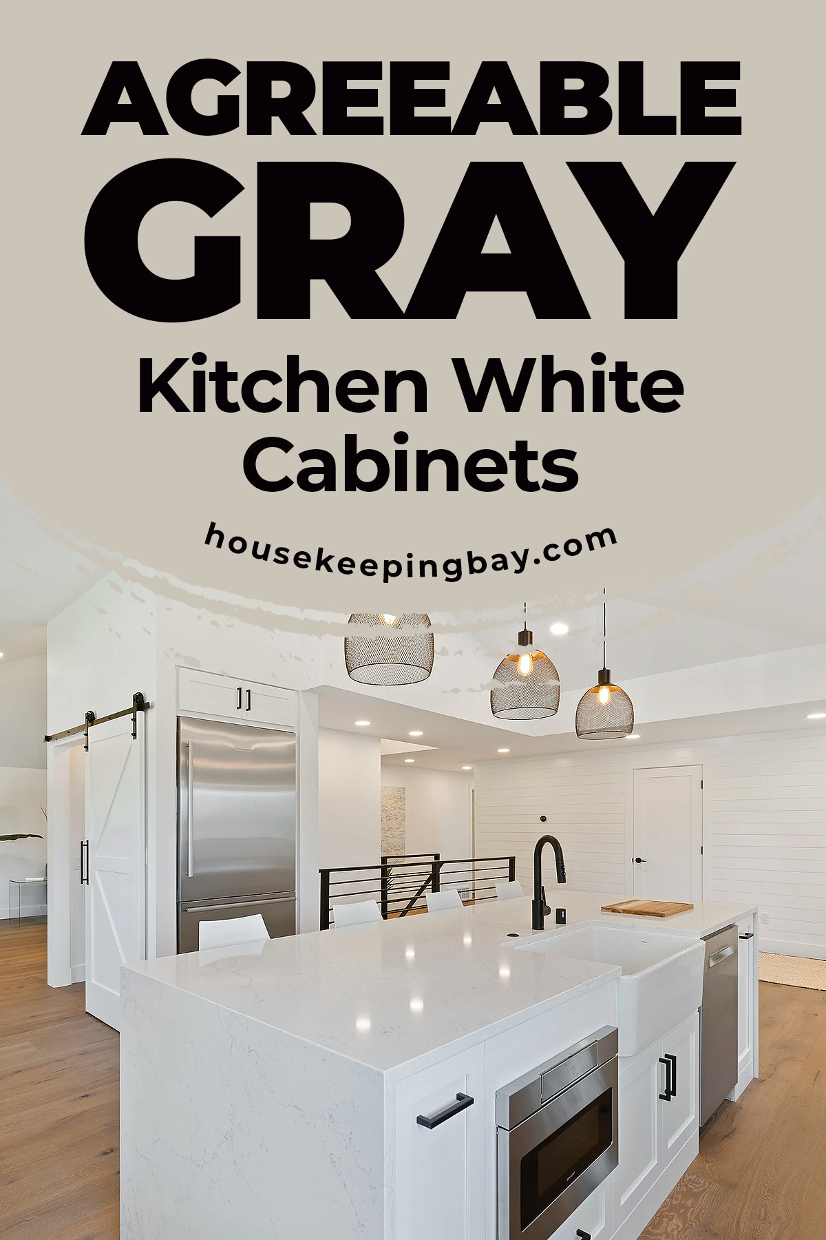 Agreeable gray kitchen white cabinets