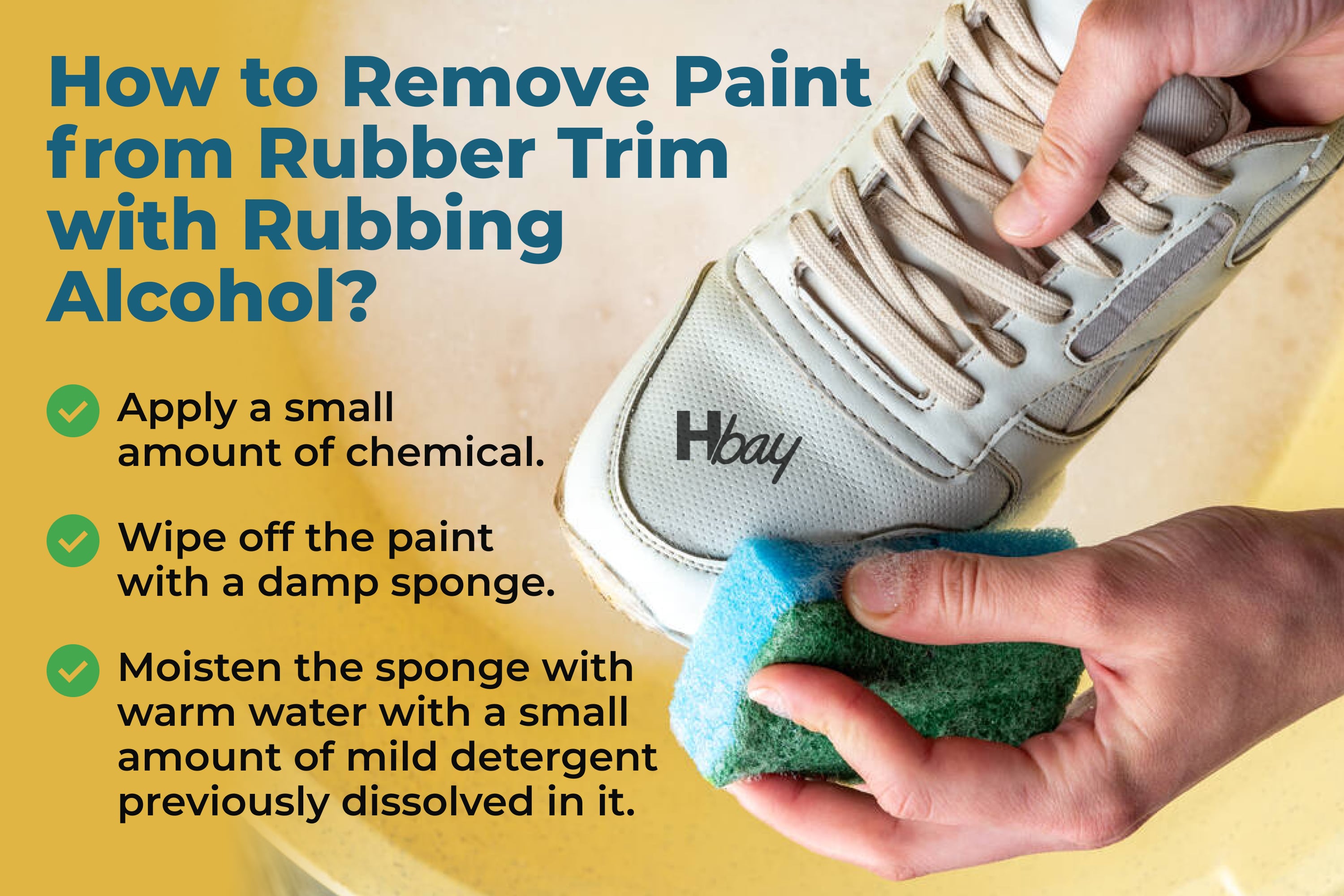 How to remove paint from rubber trim with rubbing alcohol