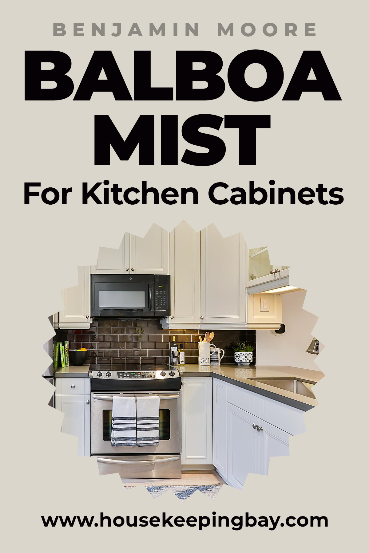 Benjamin Moore Balboa Mist for Kitchen Cabinets