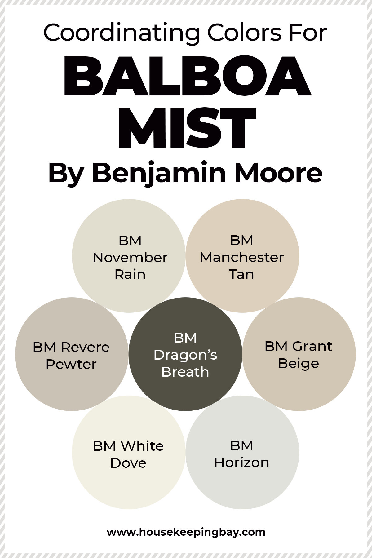 Coordinating Colors For Balboa Mist By Benjamin Moore