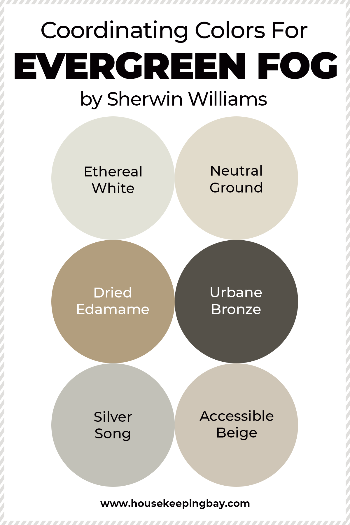 Coordinating Colors For Evergreen Fog By Sherwin Williams