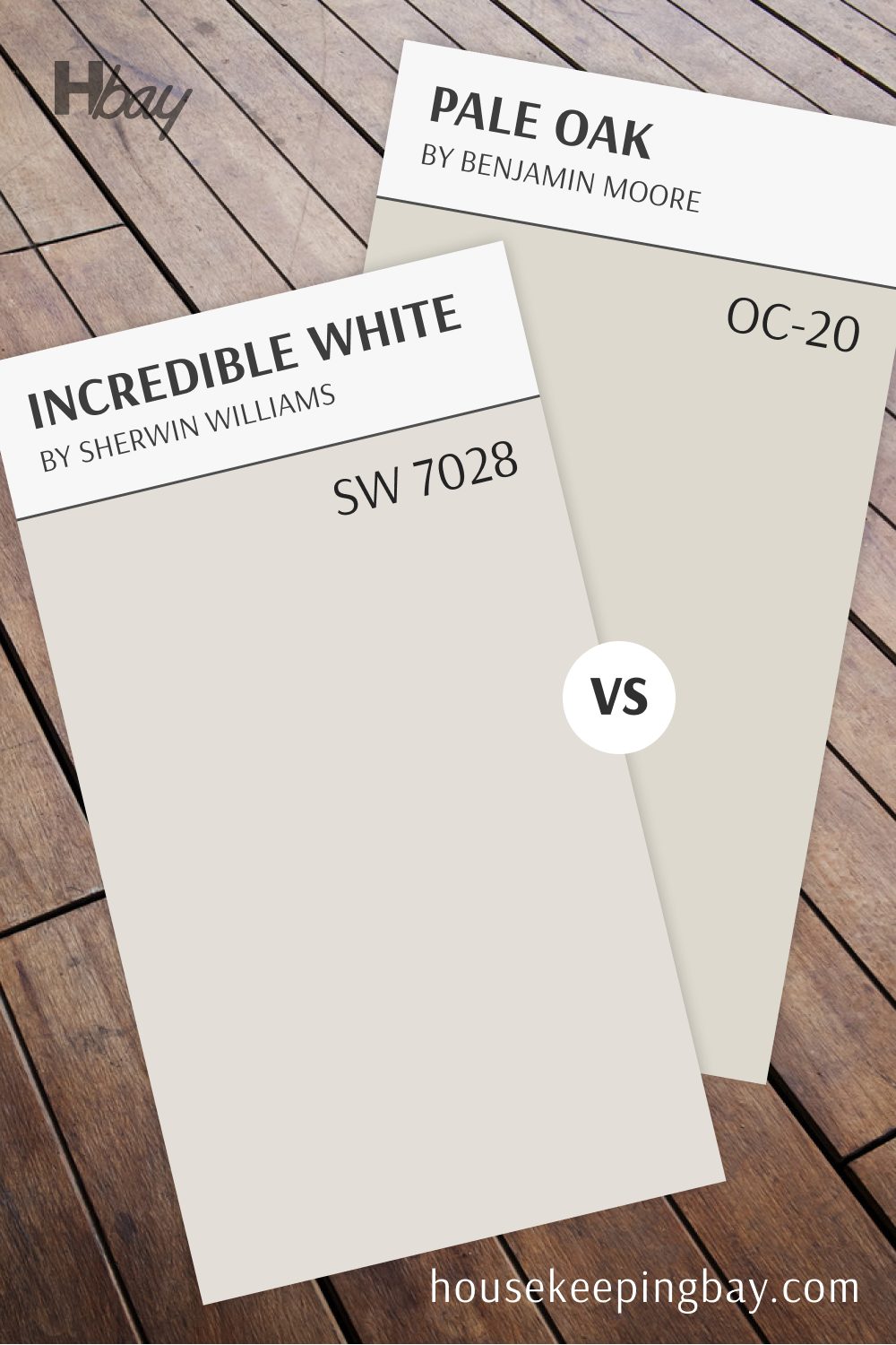 Incredible White SW 7028 vs Pale Oak OC-20