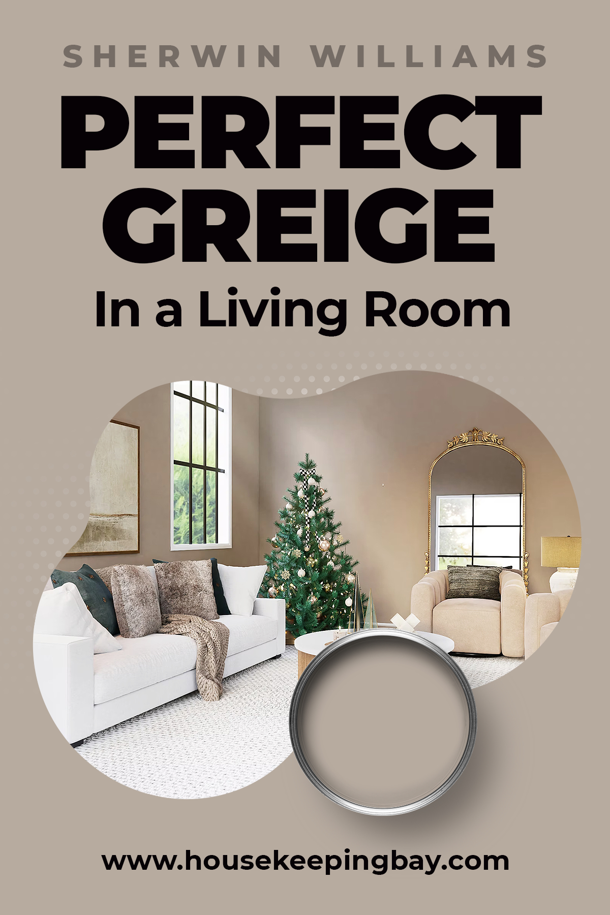 SW Perfect Greige In a Living Room