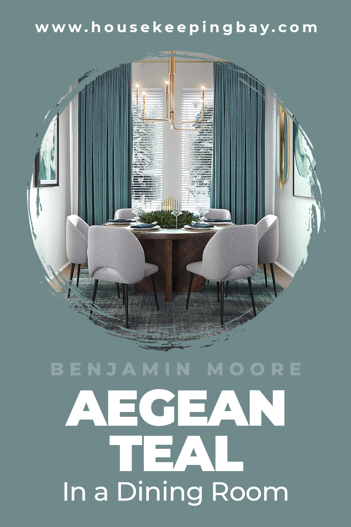 Aegean Teal By Benjamin Moore In a Dining Room (1)