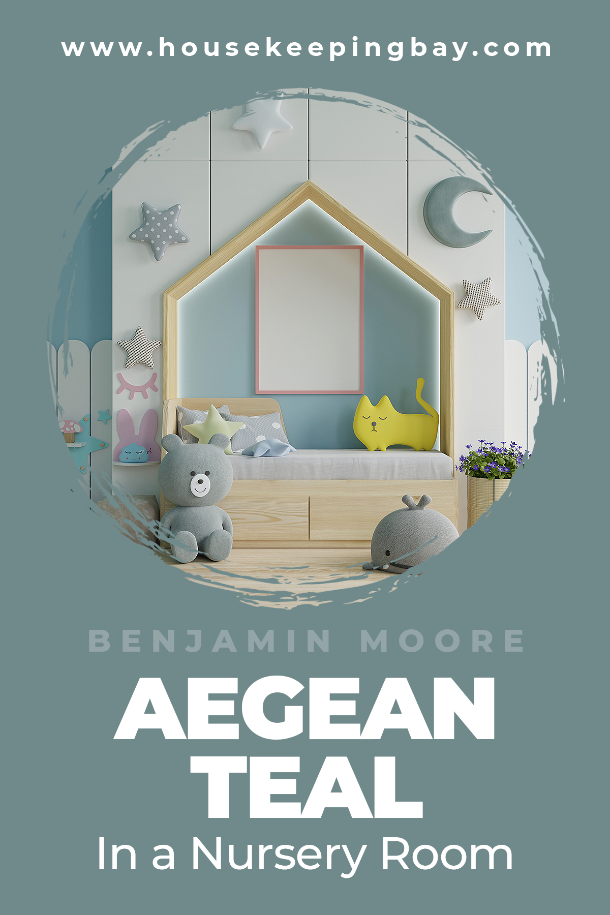 Aegean Teal By Benjamin Moore In a Nursery Room