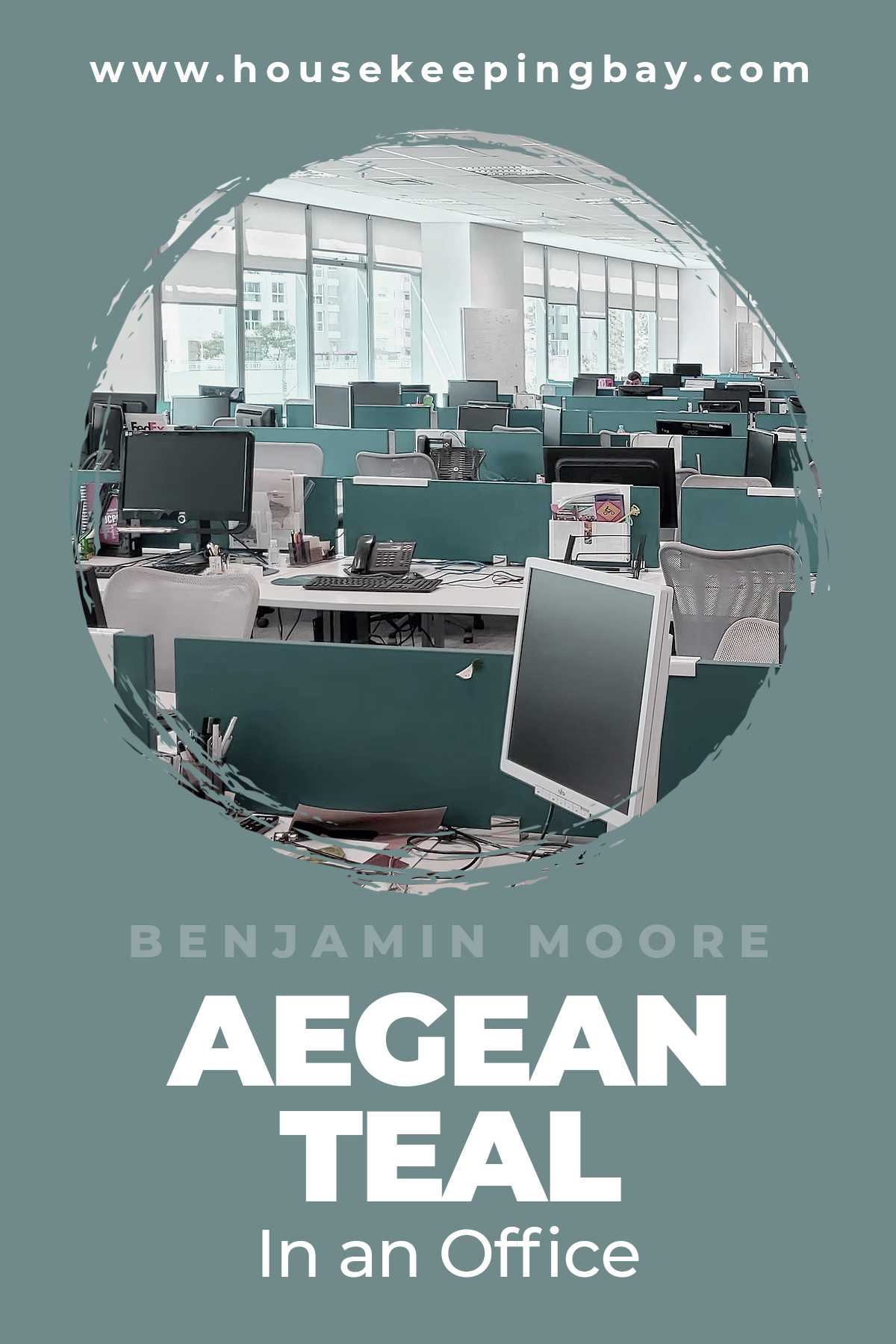 Aegean Teal By Benjamin Moore In an Office