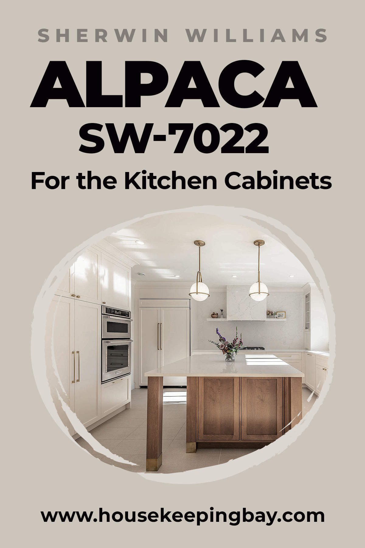 Alpaca SW 7022 By Sherwin Williams for the kitchen cabinets