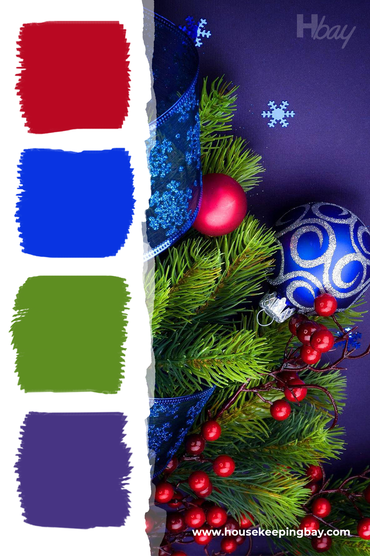 Blue, Red, And Green Christmas Color Scheme