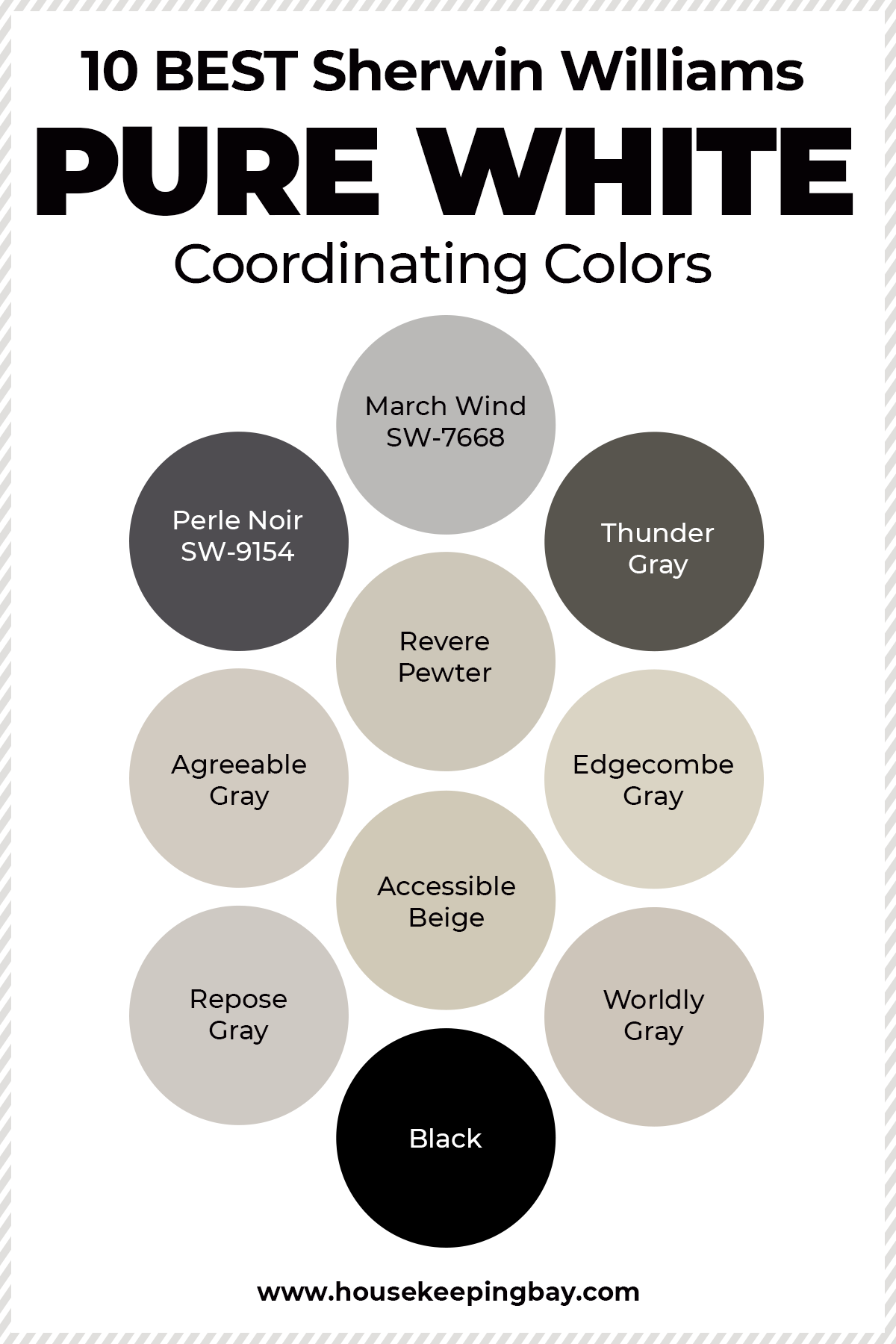 10 BEST Sherwin Williams Pure White Coordinating Colors