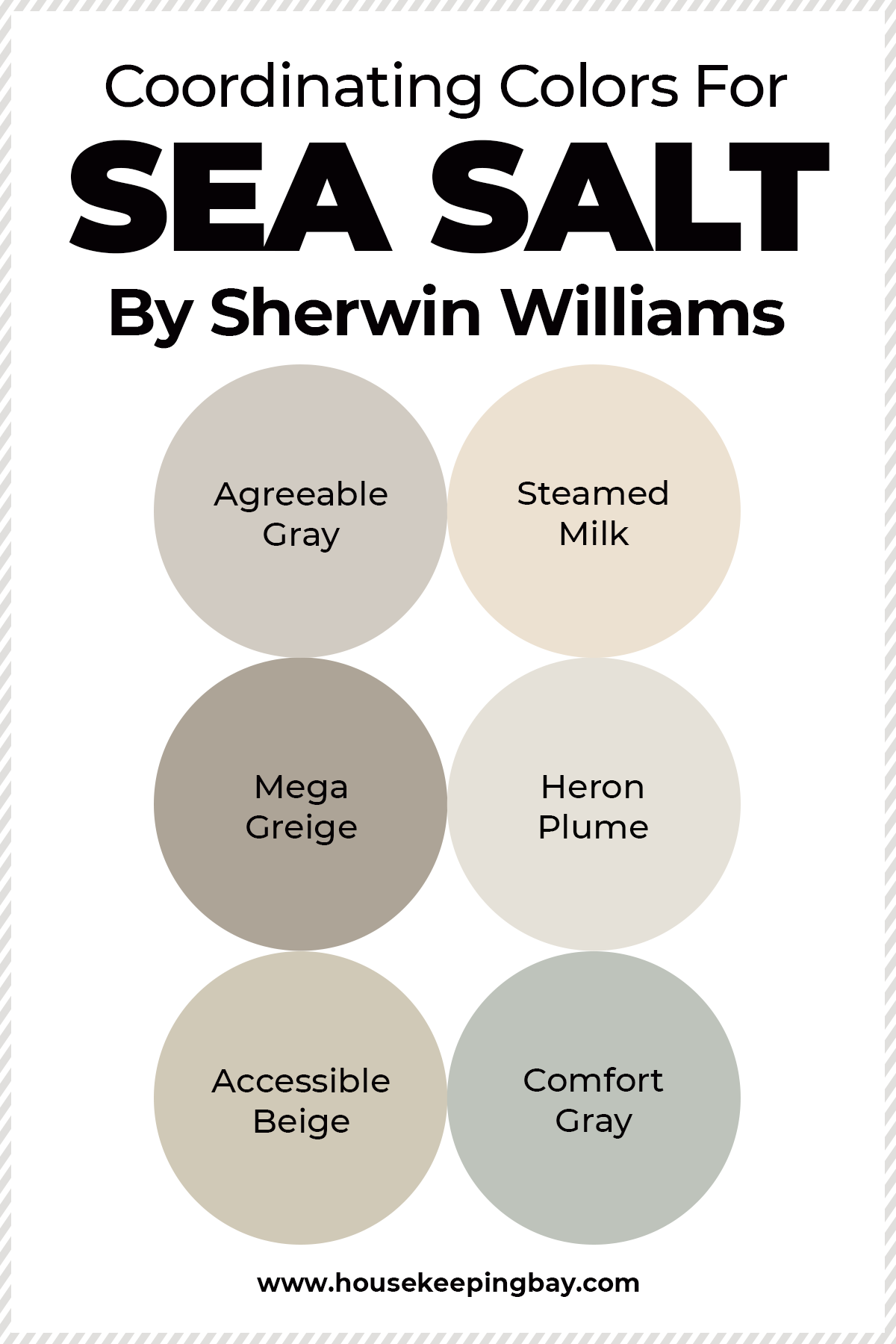 Coordinating Colors For The Sherwin Williams Sea Salt 