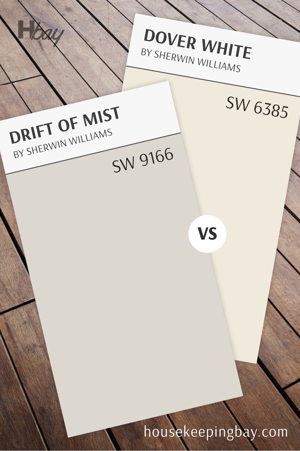 Dover White (SW 6385) vs Drift of Mist (SW 9166)