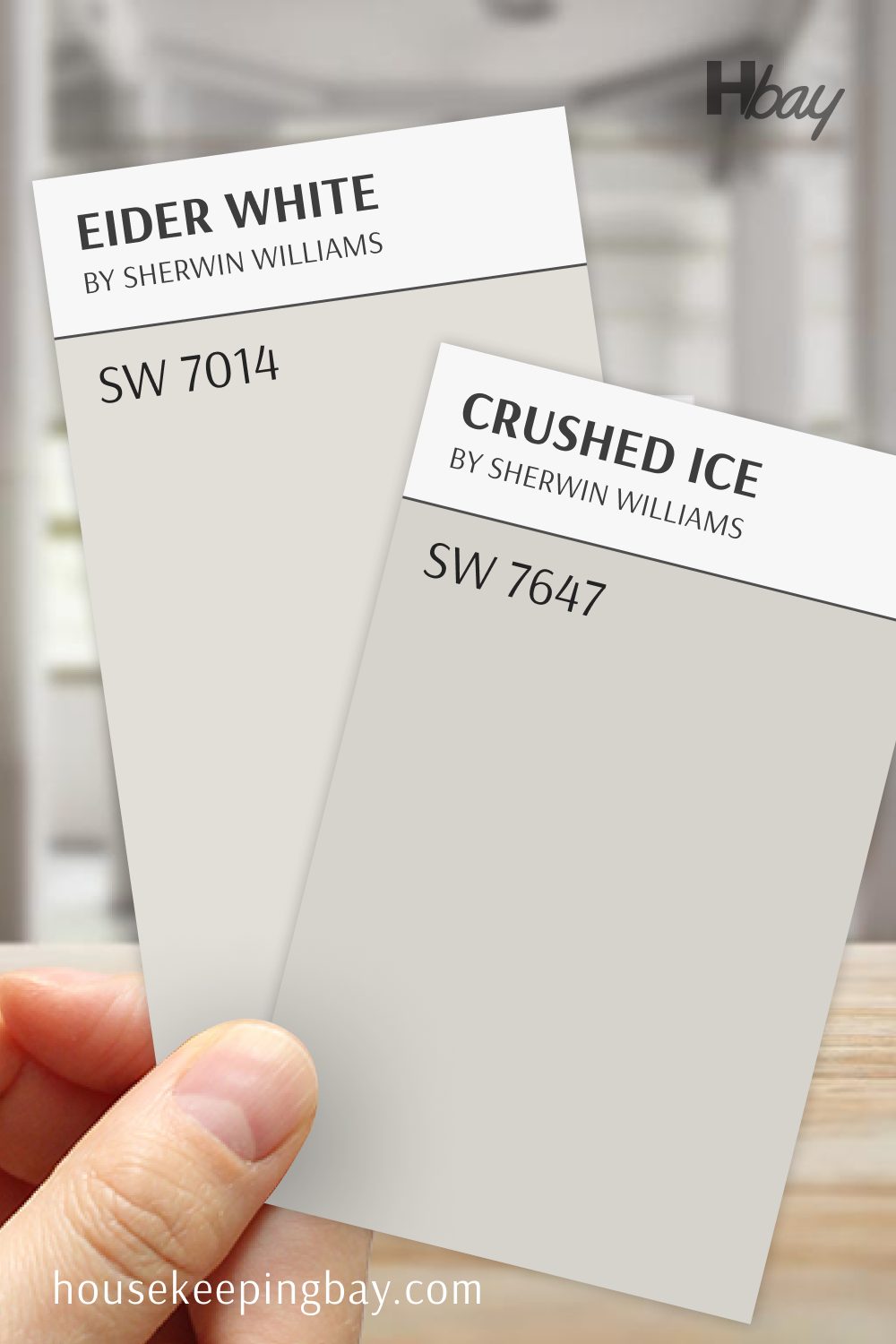 Eider White (SW 7014) vs Crushed Ice (SW 7647)