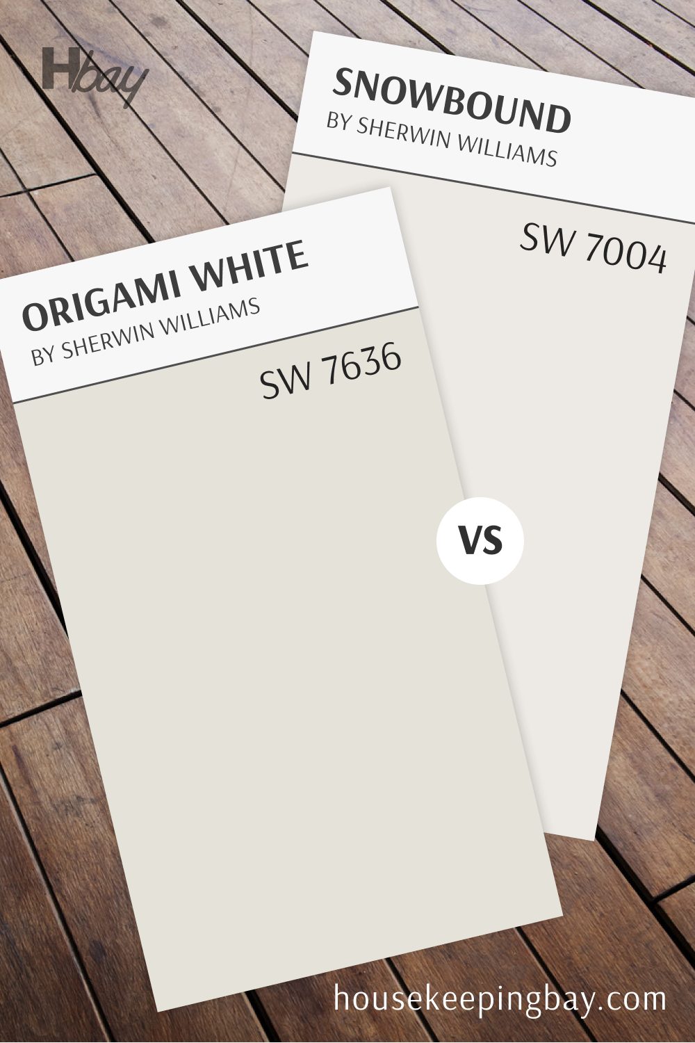 Origami White SW 7636 vs Snowbound SW 7004 by Sherwin Williams