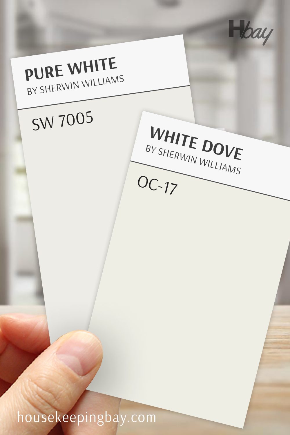 Pure White SW 7005 vs White Dove OC-17 by Sherwin Williams