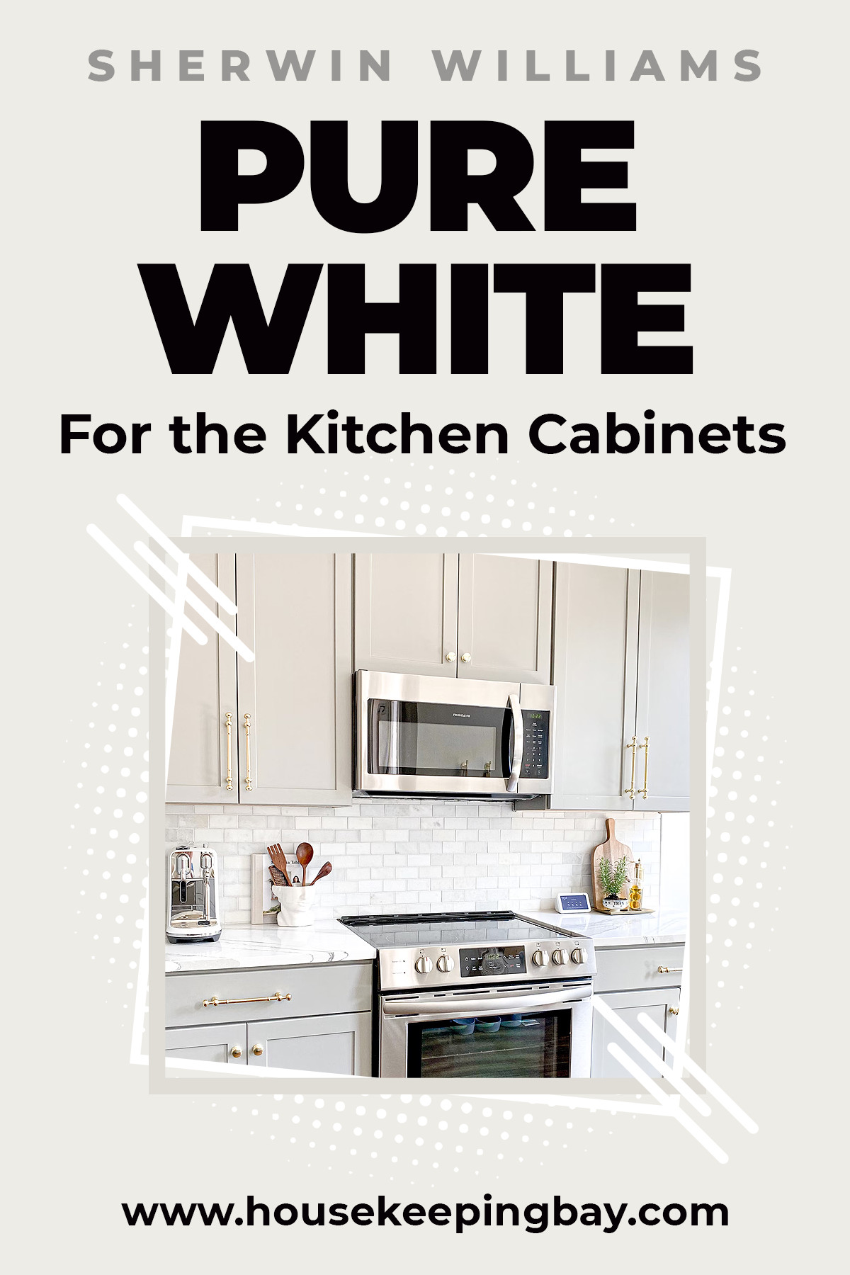 Pure White for the kitchen cabinets