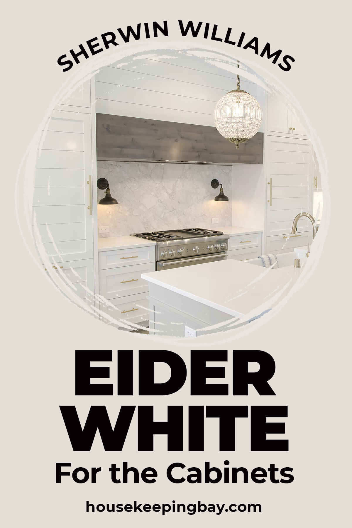 Sherwin Williams Eider White For the cabinets