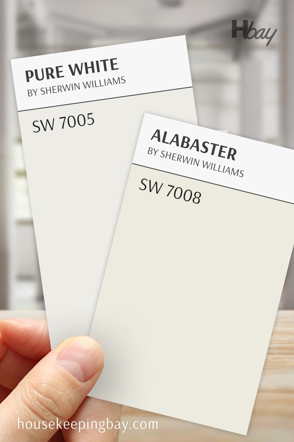 Sherwin Williams Pure White SW 7005 vs Alabaster SW 7008