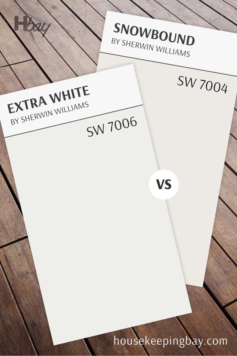 Snowbound SW 7004 vs Extra White SW 7006 by Sherwin Williams