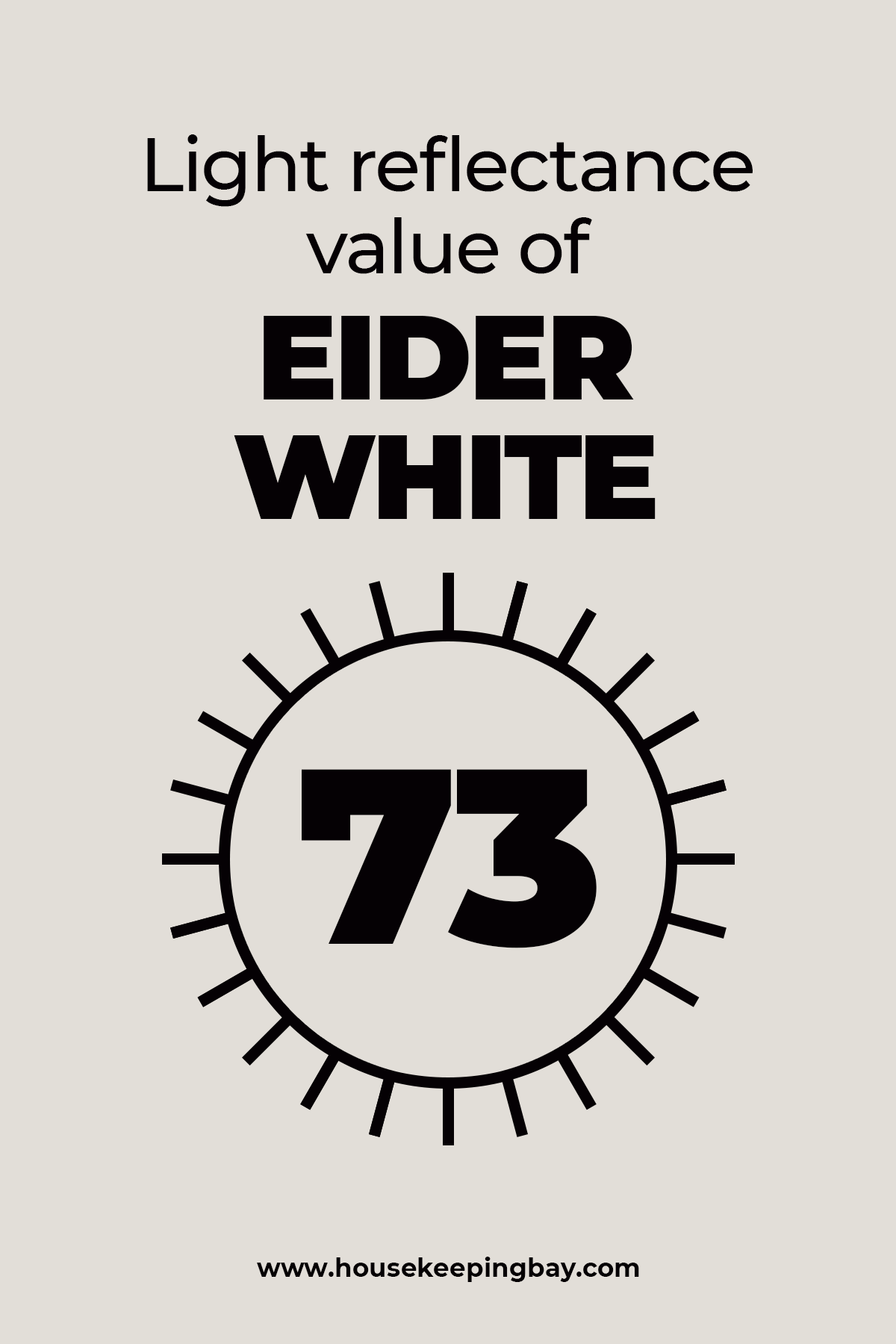 light reflectance value of Eider White – 73