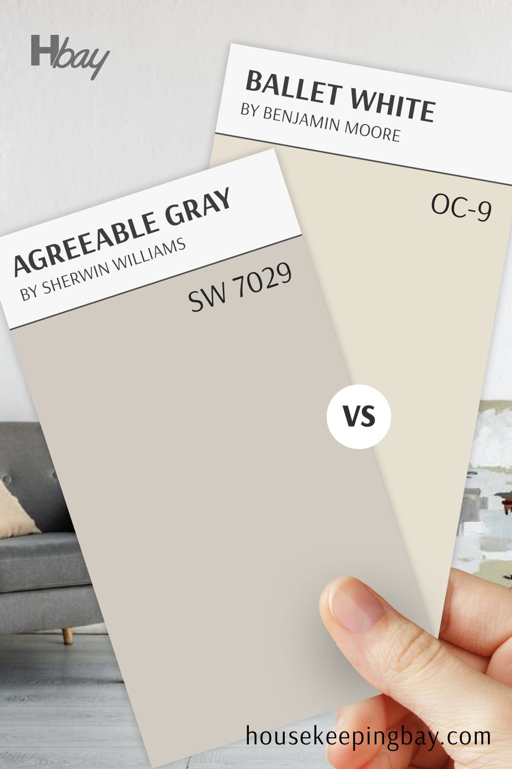 Ballet White (OC-9) vs Agreeable Gray (SW 7029)