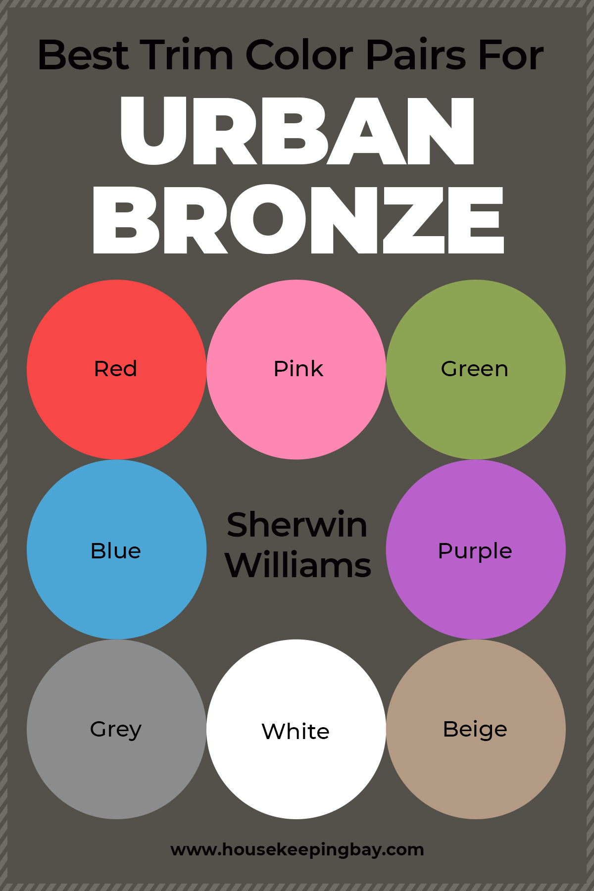 Best Trim Color Pairs For Urban Bronze by Sherwin Williams