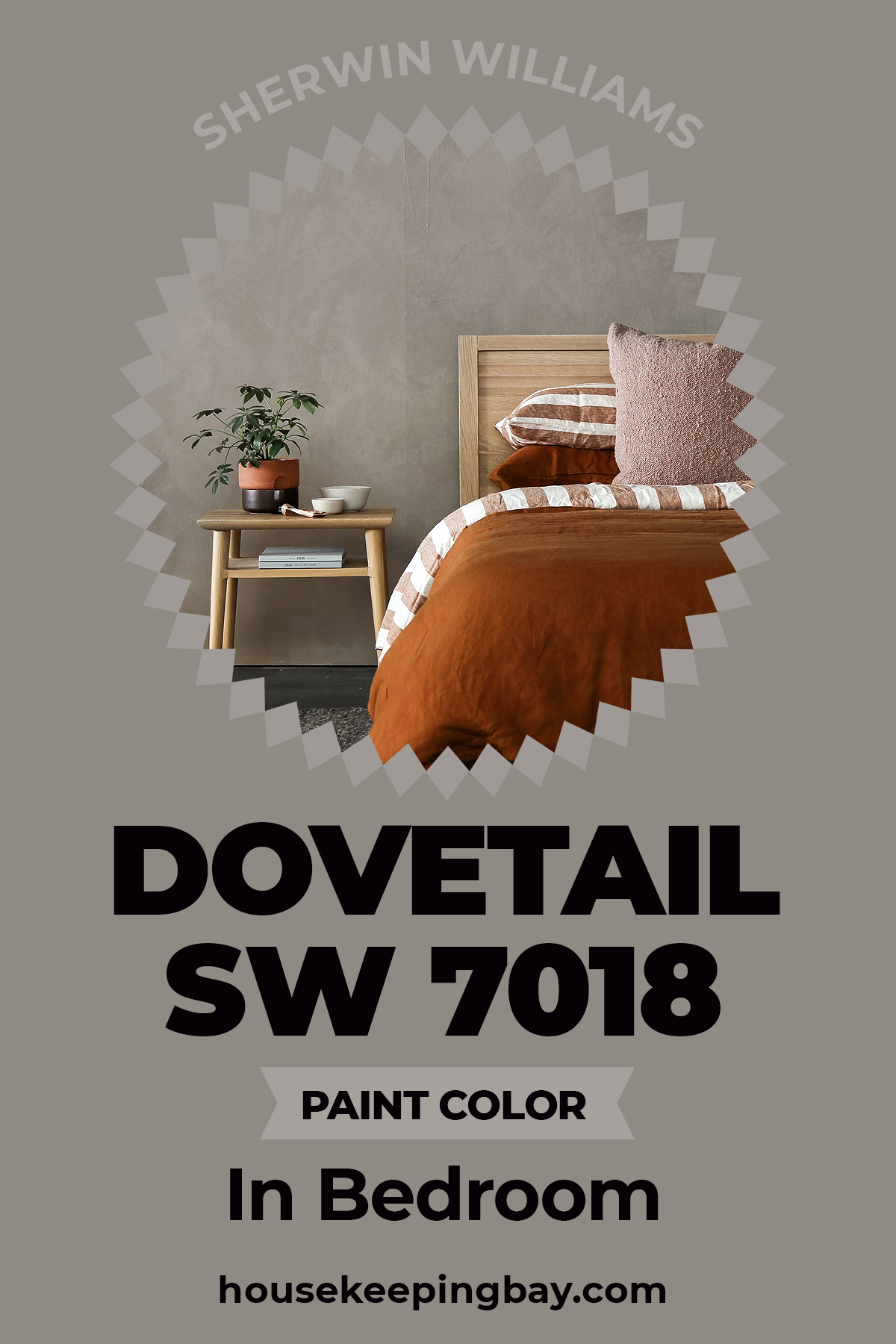 Sherwin Williams Dovetail Paint Color in bedroom