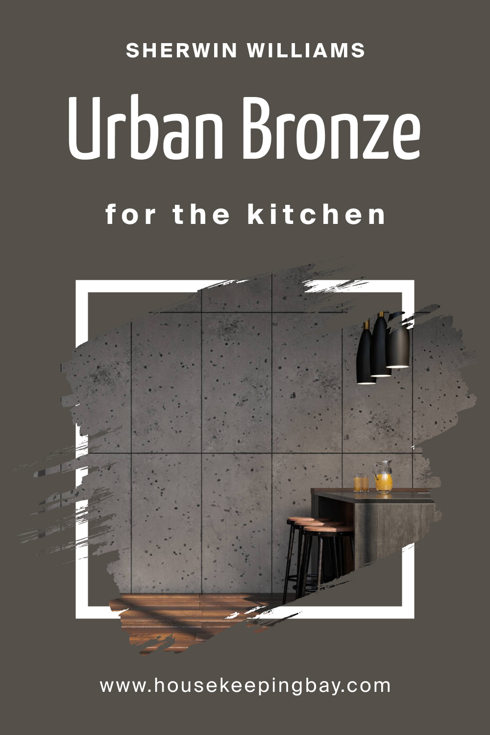 Sherwin Williams Urban Bronze Paint Color in kitchen
