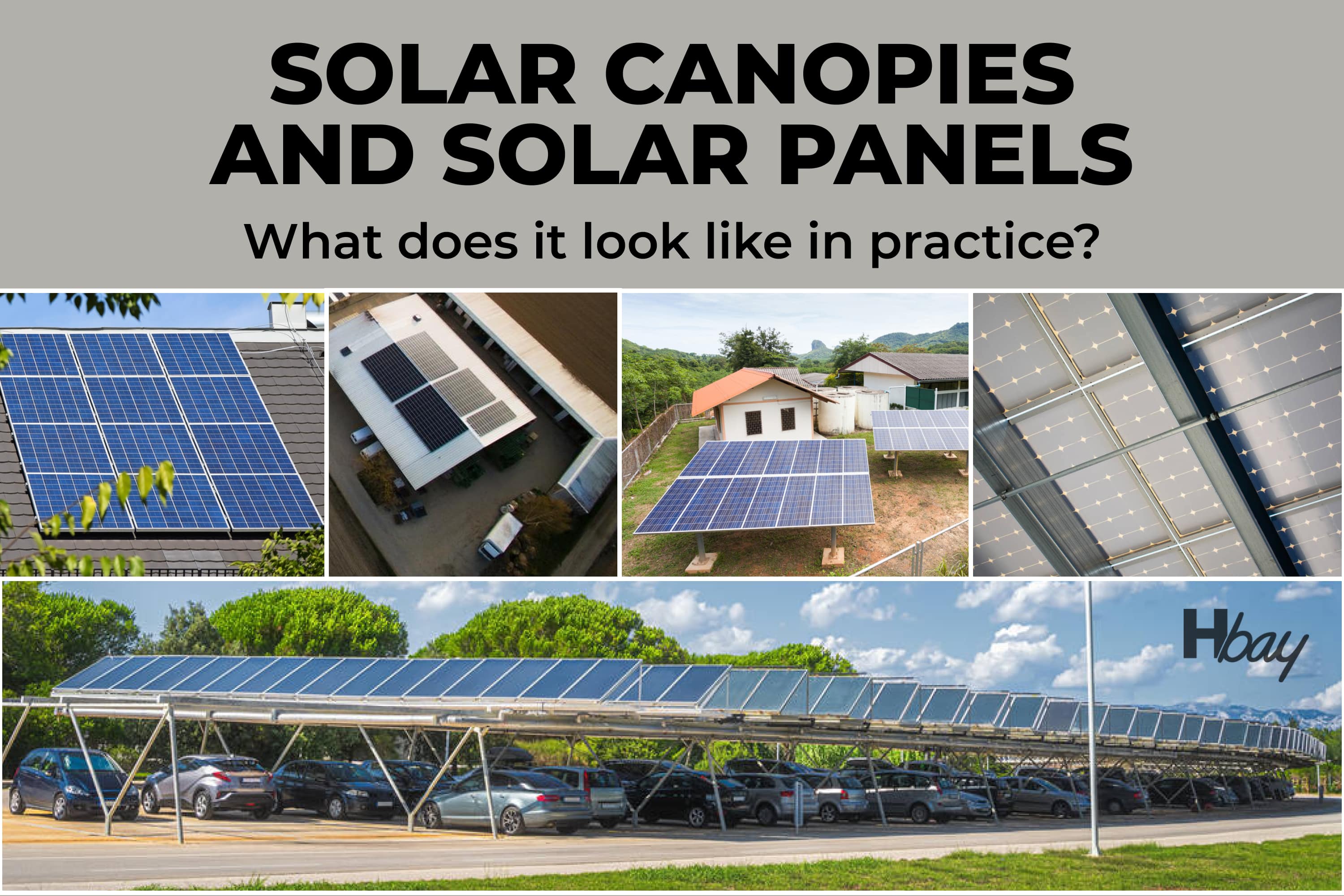 Solar canopies and solar panels