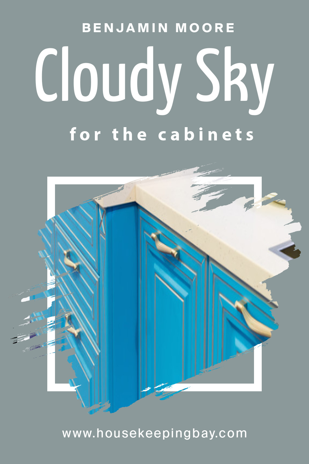 cloudy sky 2122-30 by benjamin moore for the cabinets