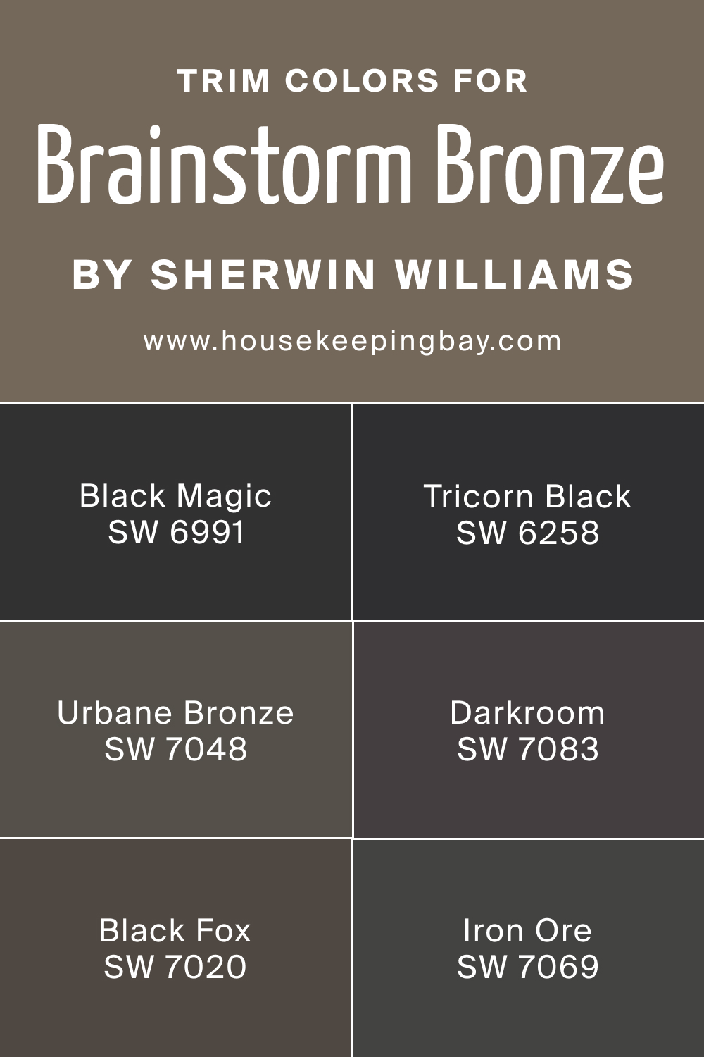 What Is the Best Trim Color For SW Brainstorm Bronze Paint