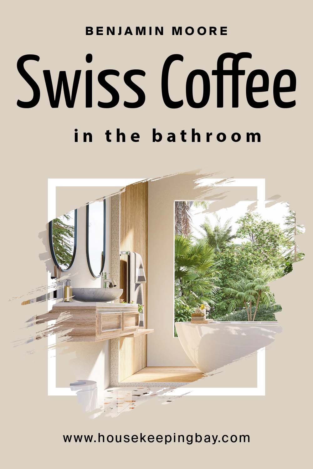 swiss coffee oc-45 by benjamin moore in the bathroom