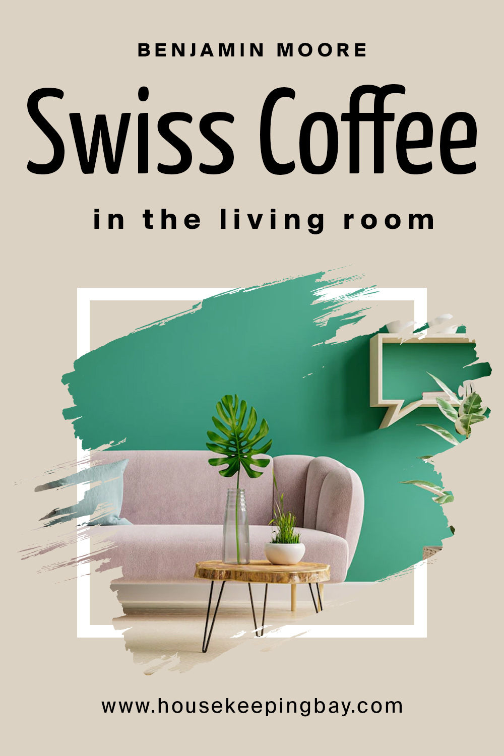 swiss coffee oc-45 by benjamin moore in the living room