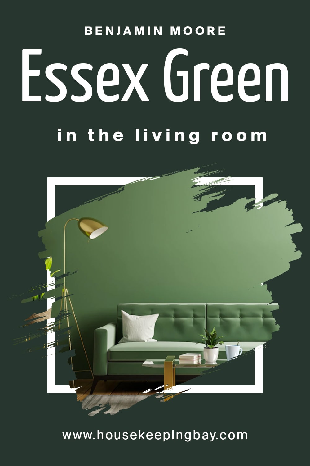 Benjamin Moore. Essex Green in the living Room