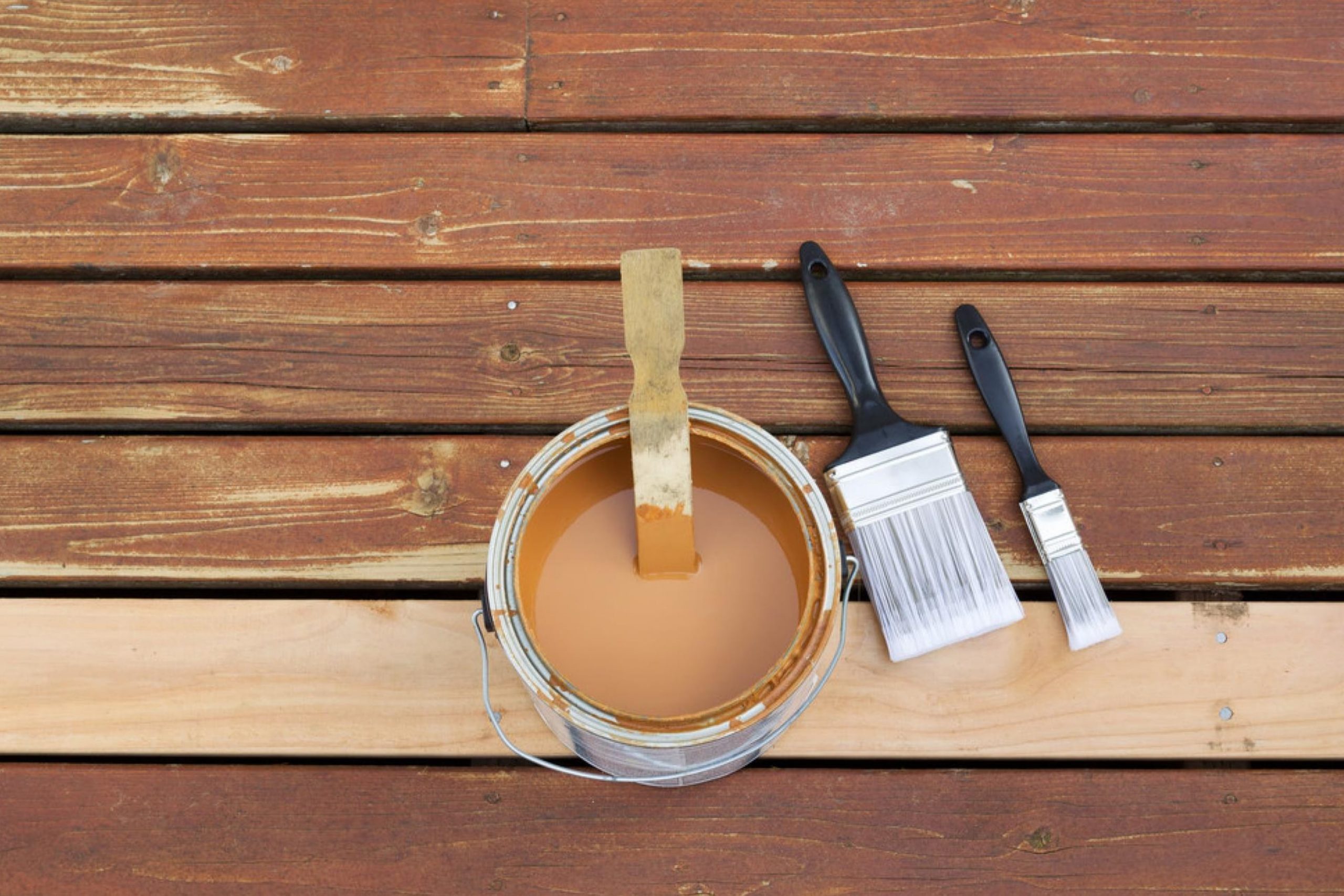 How to Paint In Between Deck Boards