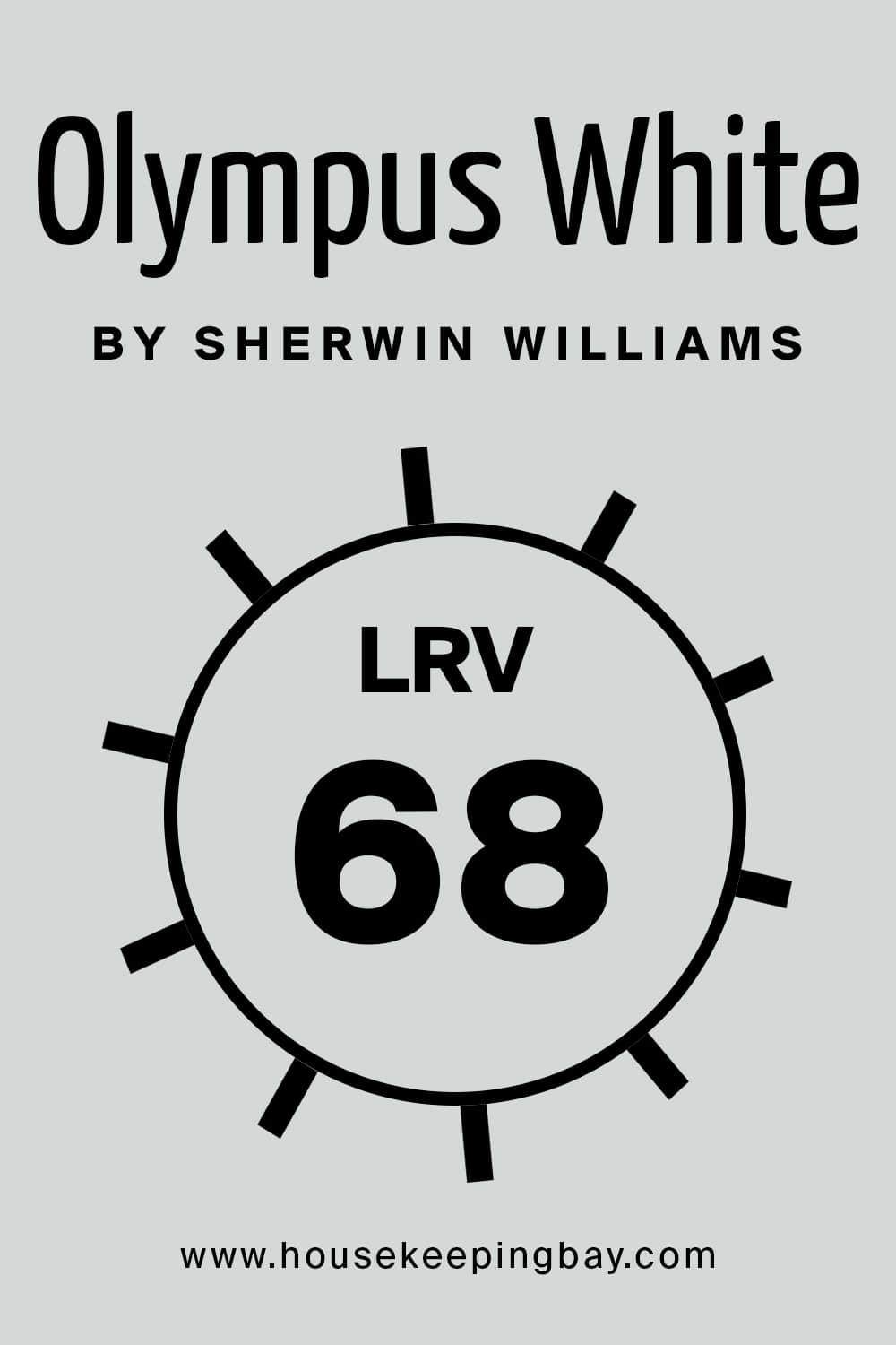 Olympus White by Sherwin Williams. LRV – 68