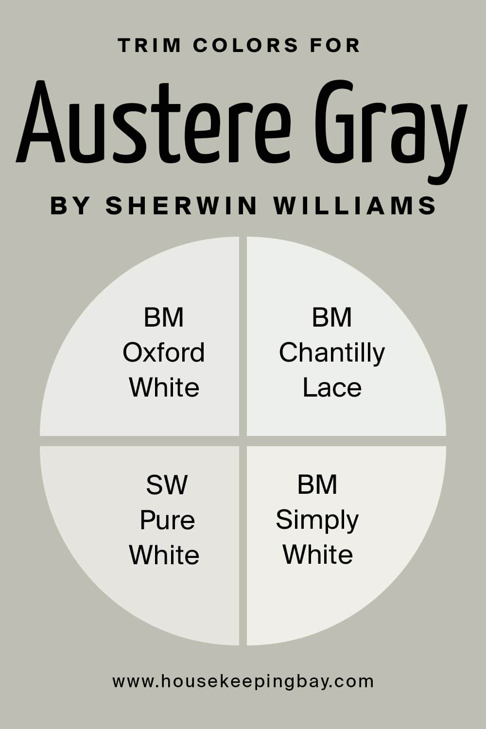 Trim Colors for Austere Gray by Sherwin Williams