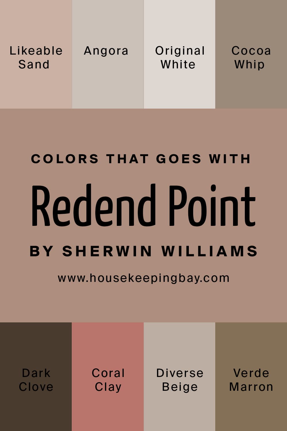 Colors that goes with Redend Point by Sherwin Williams