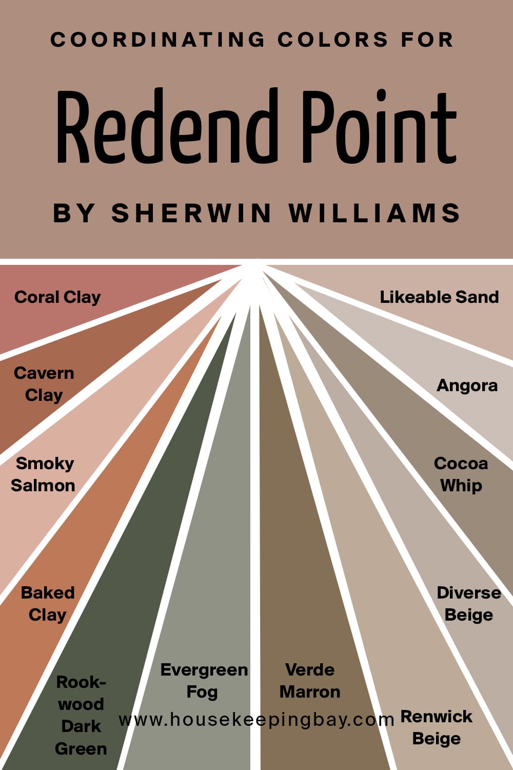 Coordinating Colors for Redend Point by Sherwin Williams