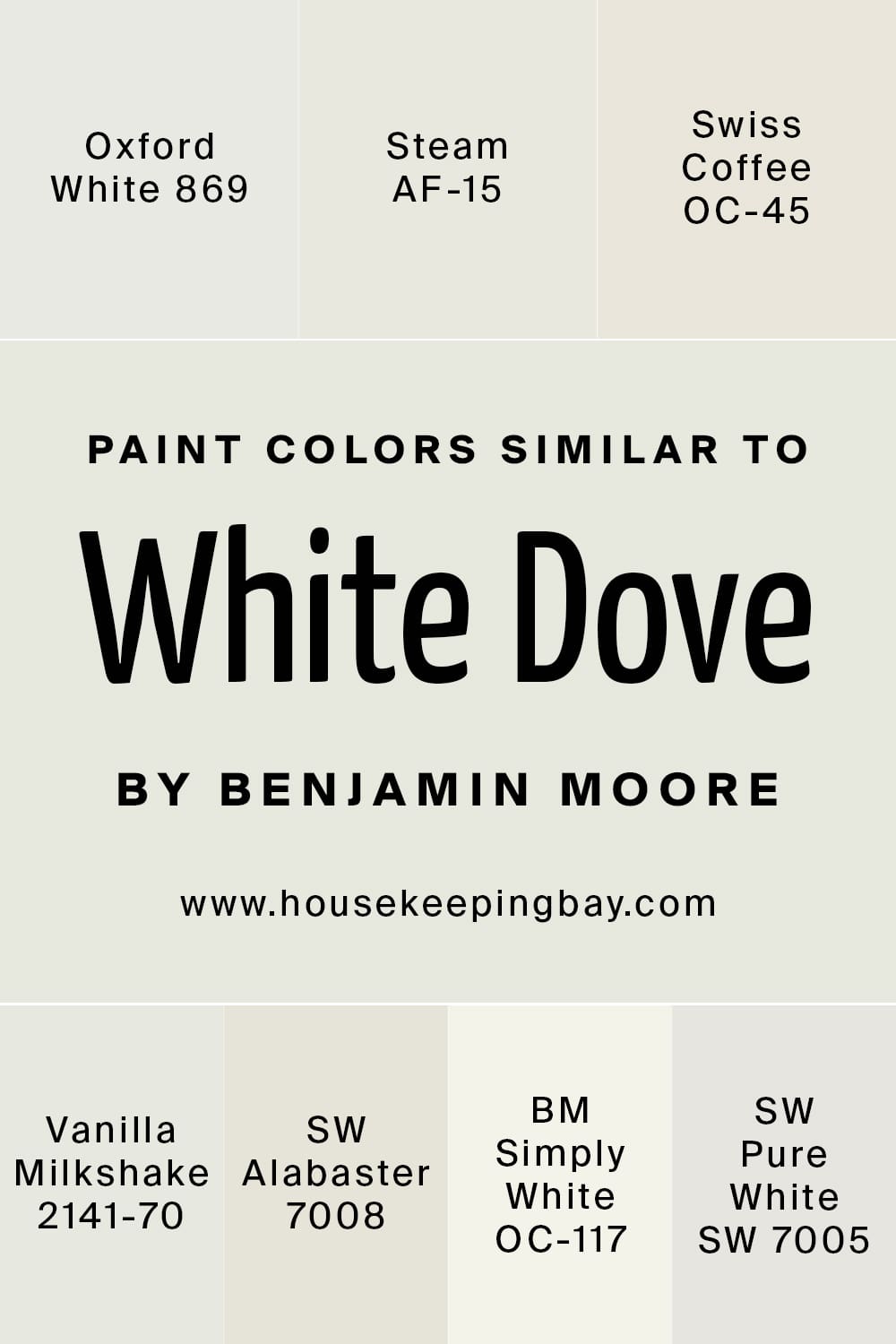 Paint Colors Similar to White Dove by Benjamin Moore