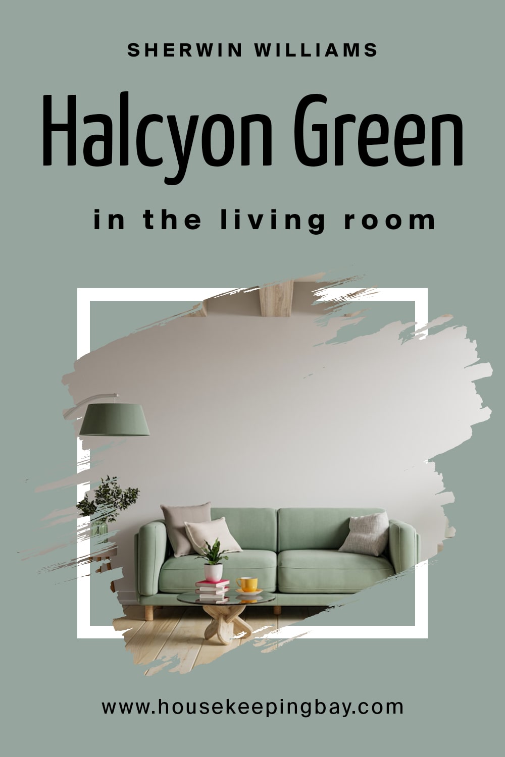 Sherwin Williams. Halcyon Green In the Living Room