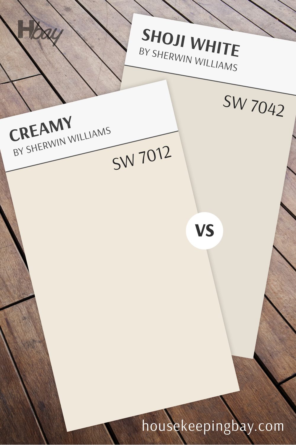 Shoji White (SW 7042) vs Creamy (SW 7012)