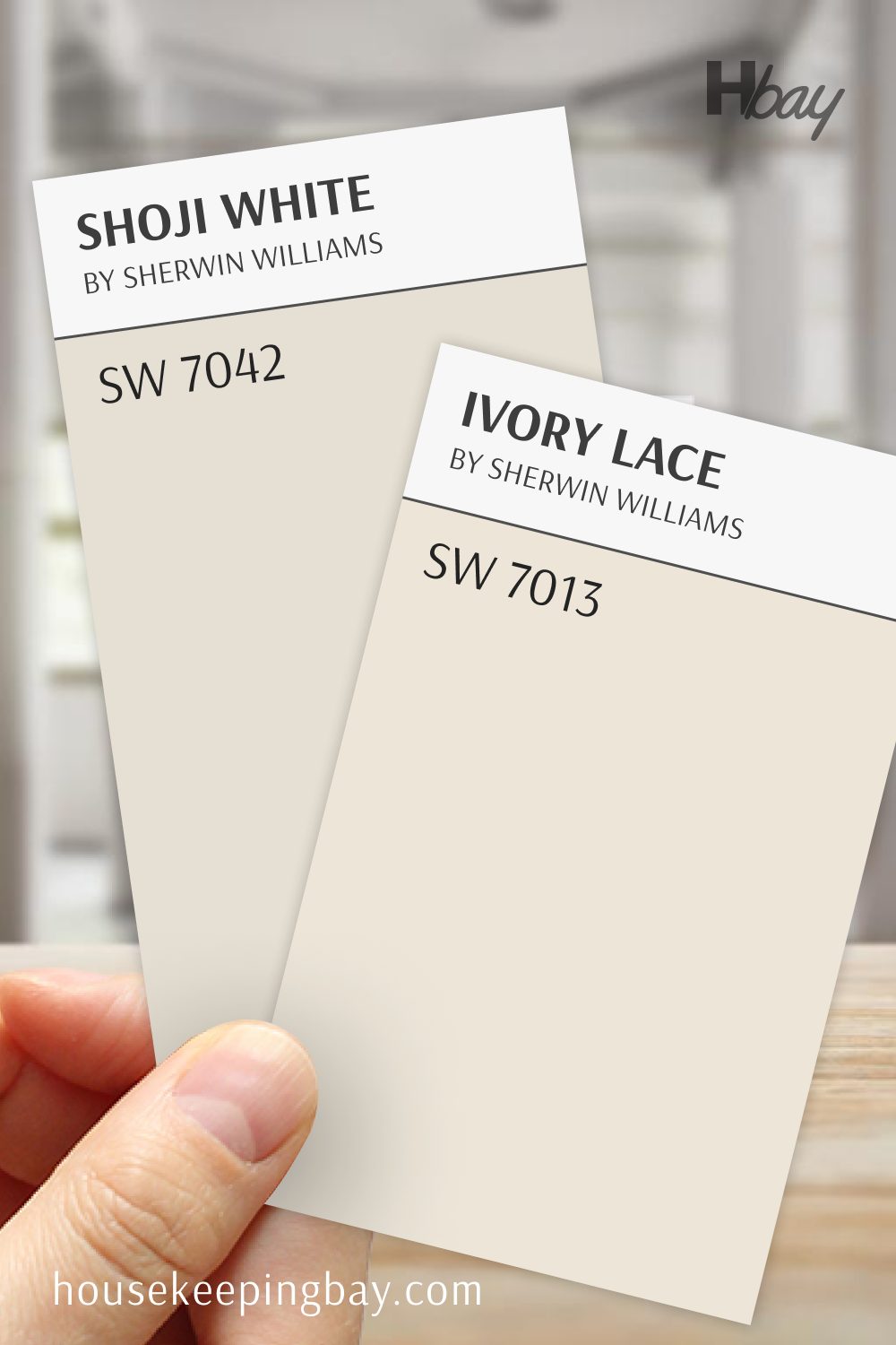 Shoji White (SW 7042) vs Ivory Lace (SW 7013)