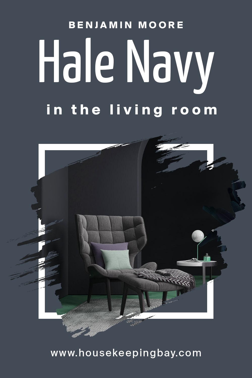 Benjamin Moore. Hale Navy In the Living Room