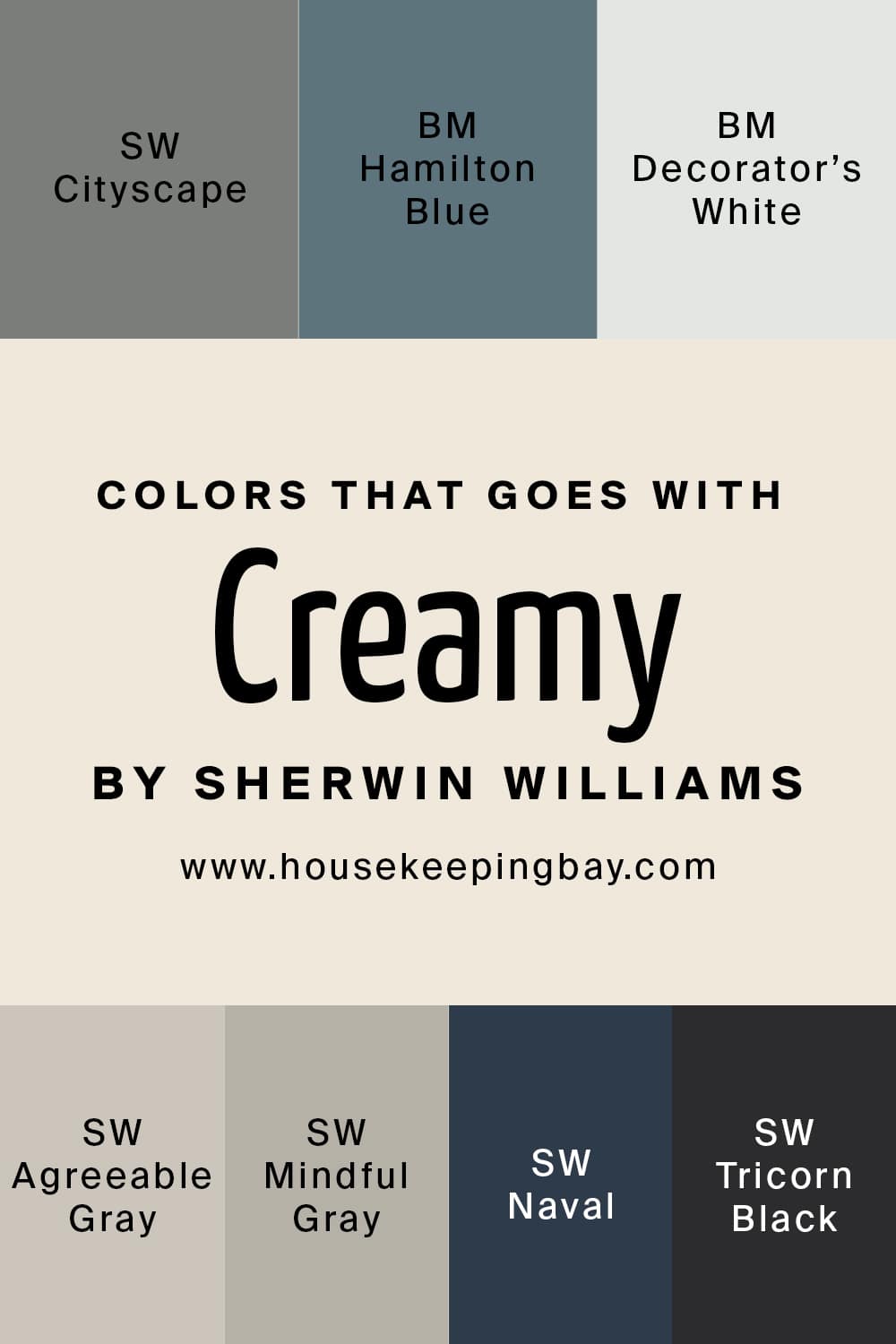 Colors that goes with Cream by Sherwin Williams