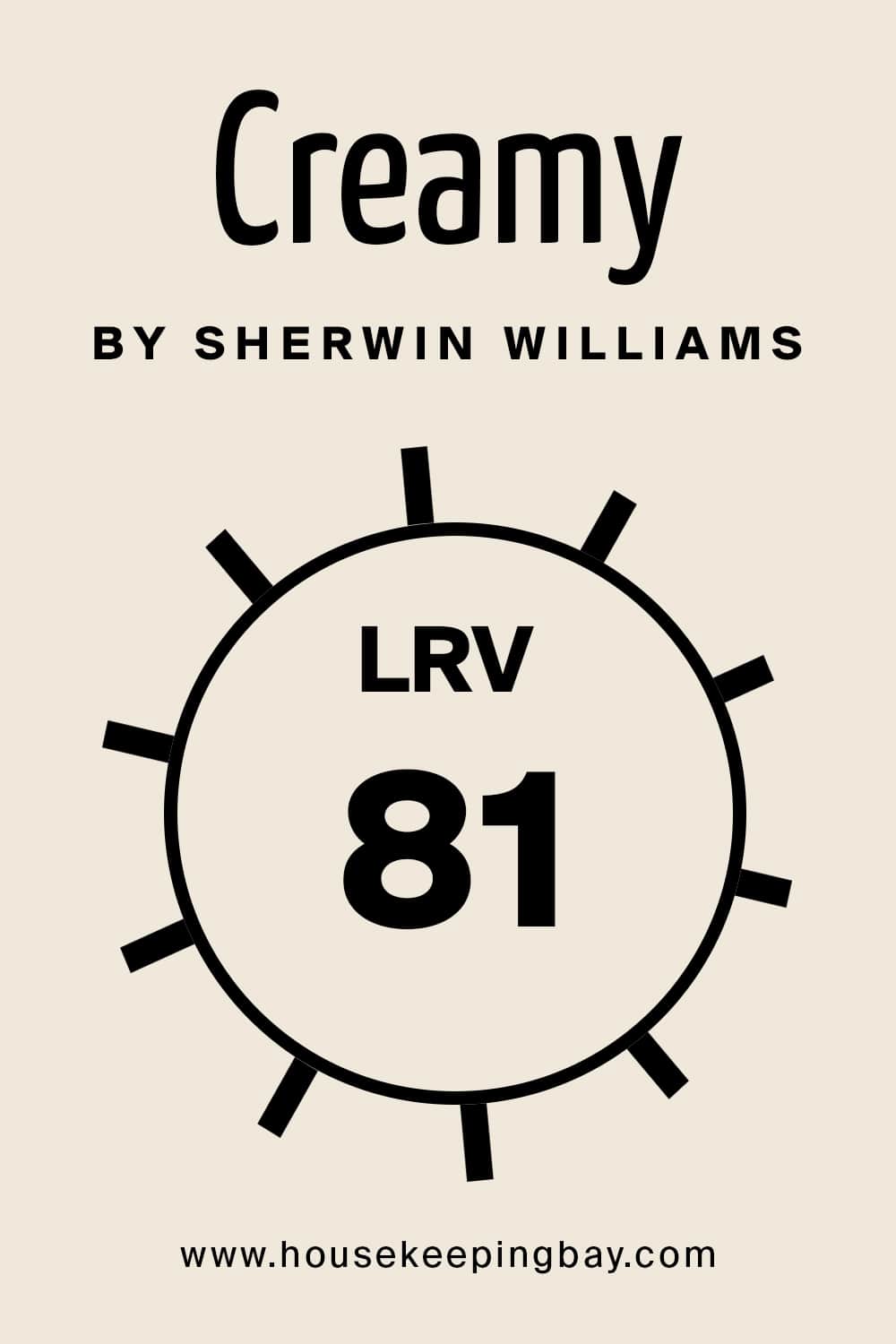 Cream by Sherwin Williams. LRV – 81