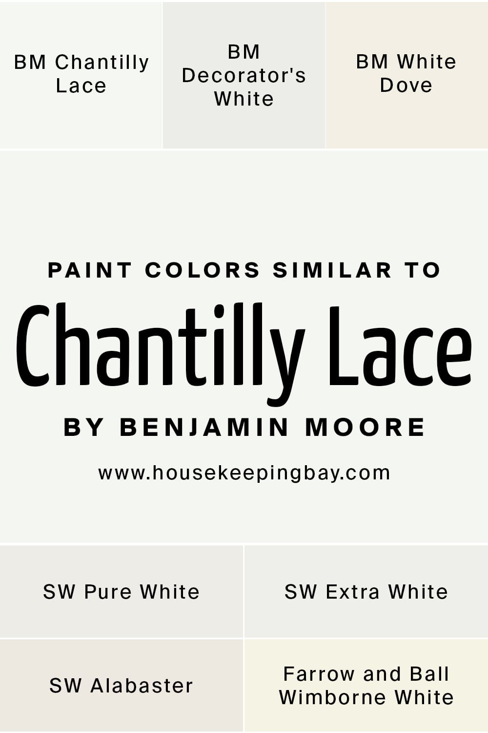 Paint Colors Similar to Chantilly Lace by Benjamin Moore