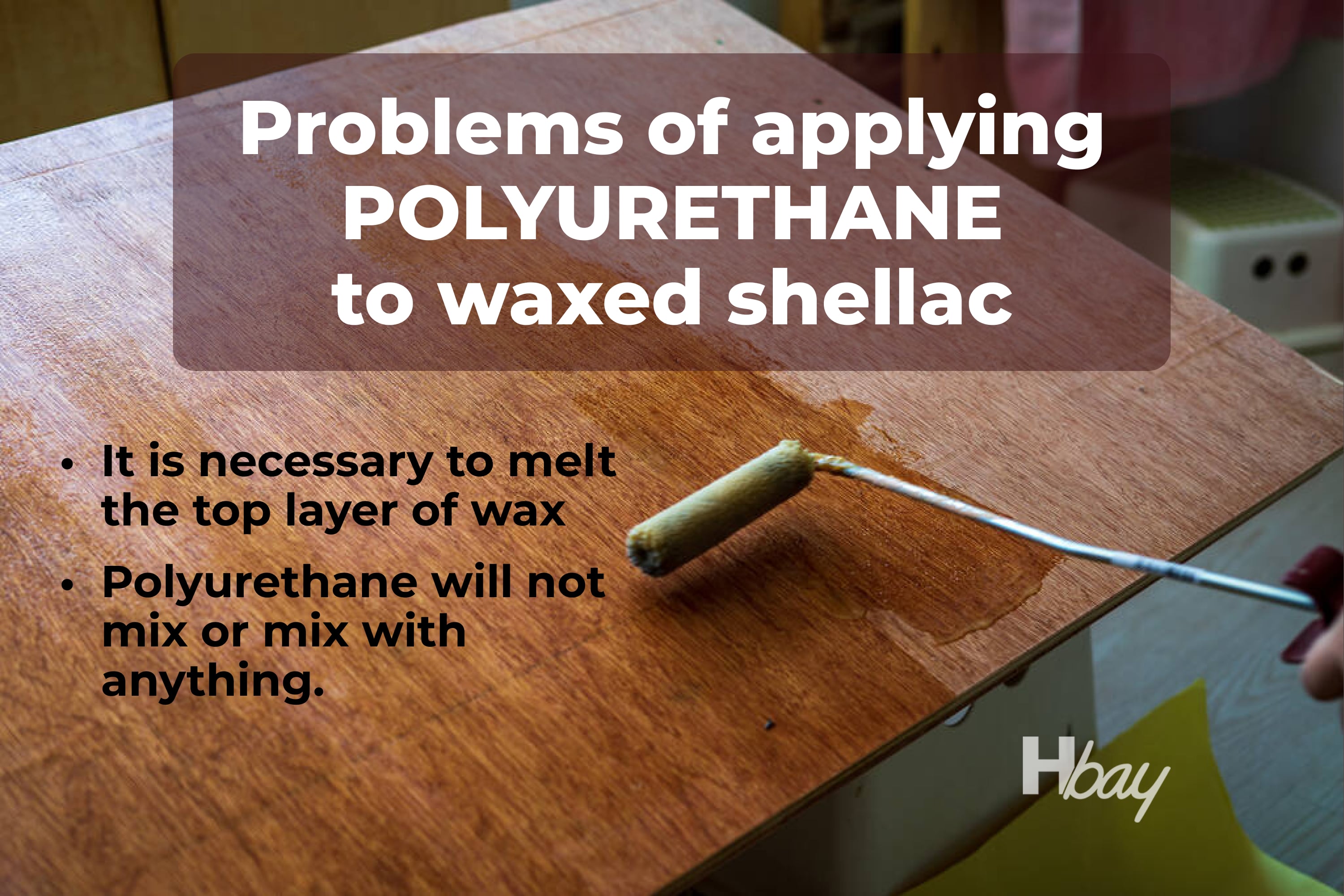 Problems of applying polyurethane to waxed shellac